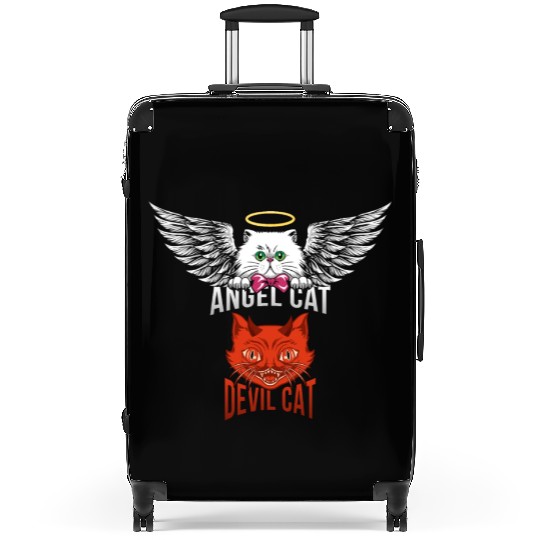 Angel Cat And Devil Cat Suitcases