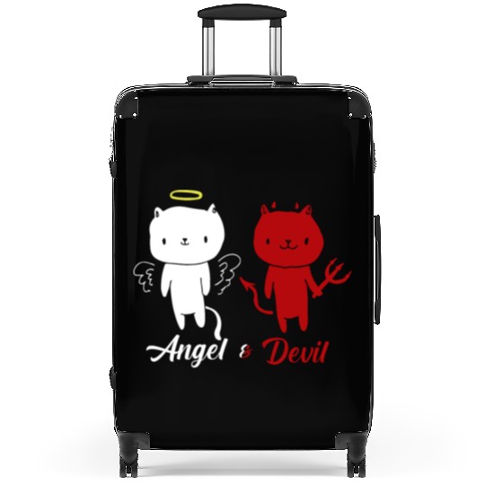 Angel And Devil Cat Suitcases