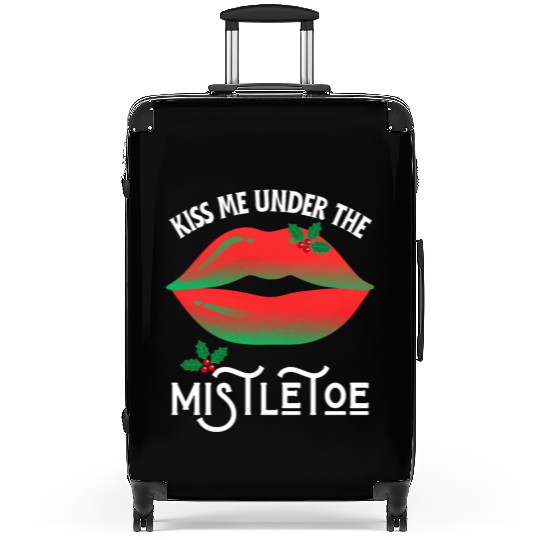 Kiss me under the Mistletoe Ugly Christmas Sweater Suitcases