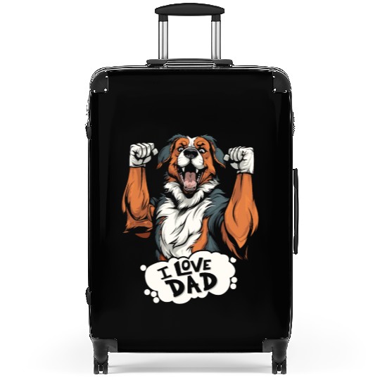 Australian Shepherd Aussie Dog I Love Dad Suitcases