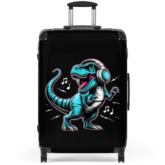 Dancing Tyrannosaurus Rex with Headphone Suitcases