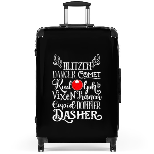 Santa's Reindeer Rudolph List Christmas Themed Mem Suitcases