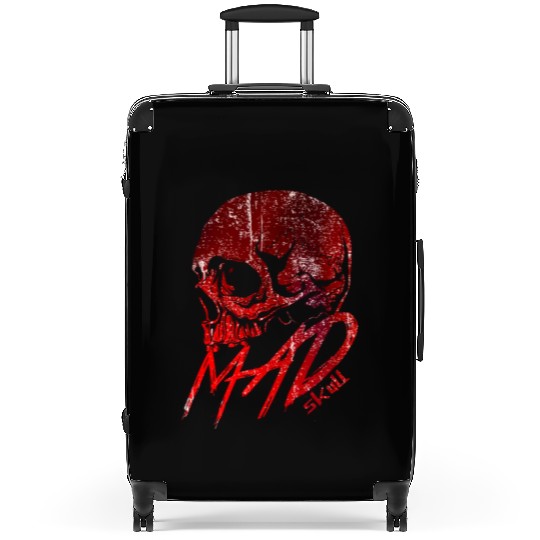 Red Skull with Lightning Graffiti Suitcases