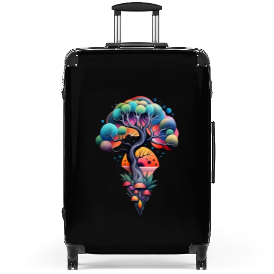 psychedelic Nature illustration Suitcases