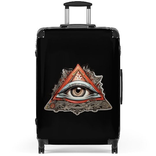 Illuminati one eye symbol of world society Suitcases