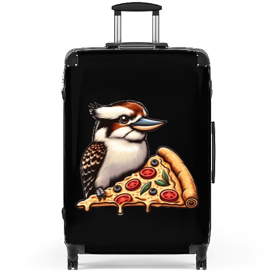 Kookaburra is enjoying a delicious pizza Suitcases