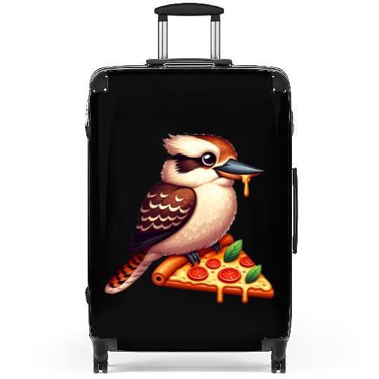 Kookaburra is enjoying a delicious pizza Suitcases