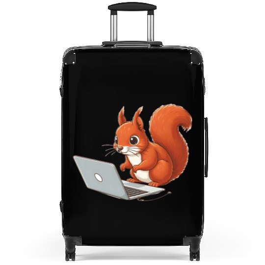 Squirrel on laptop Suitcases