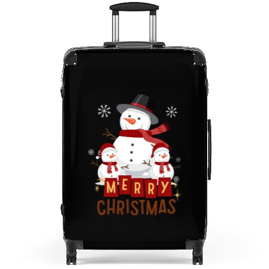 Snowman Merry Christmas Suitcases