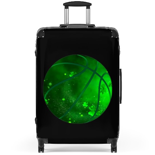 Basketball Shamrock Lucky Clover Irish St Patrick Suitcases