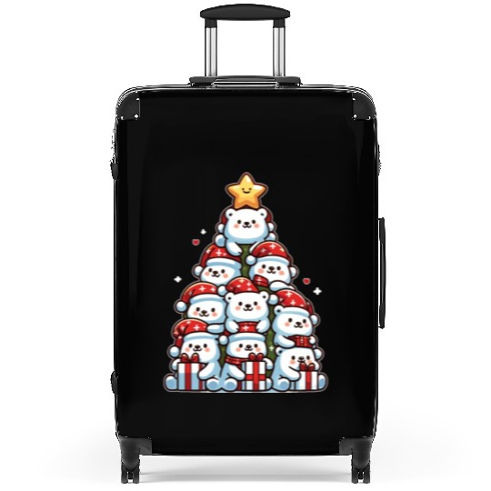 Polar Bear Christmas Tree Merry Christmas Suitcases