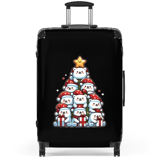 Polar Bear Christmas Tree Merry Christmas Suitcases