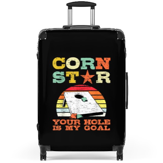 Corn Star Your Hole is My Goal Vintage Cornhole Suitcases