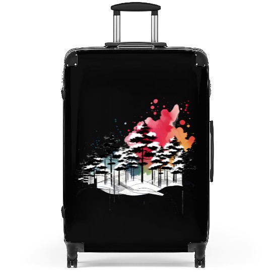 Colurful watercolor style christmas holiday mug Suitcases