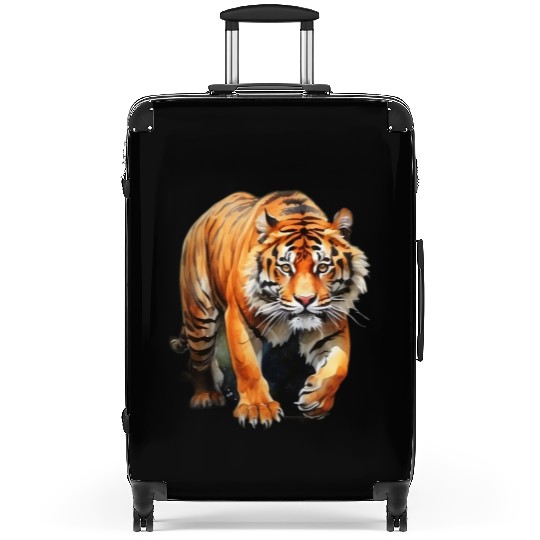 tiger watercolor Suitcases