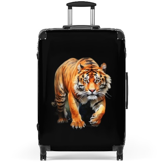 tiger watercolor Suitcases