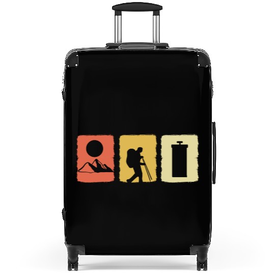 Vintage Hiking Adventurous and Motivated Person Gi Suitcases