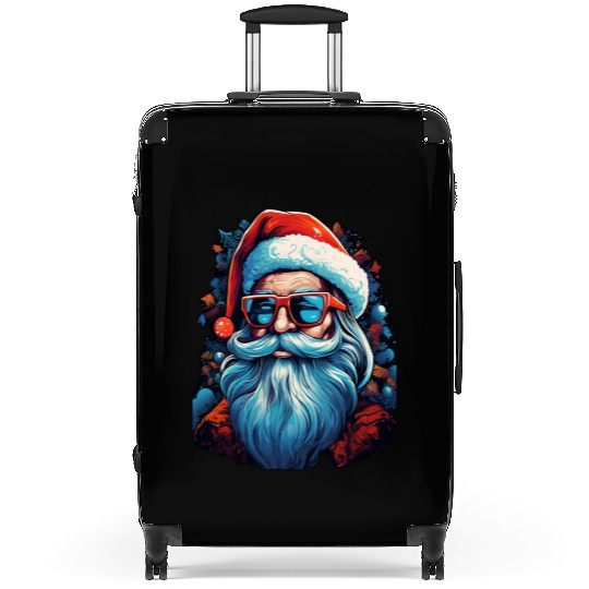 Christmas Chill with Blue Shades Santa Suitcases