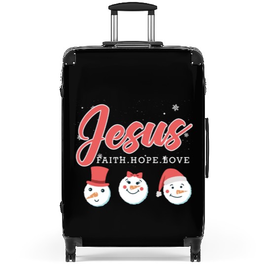 Jesus Snowmen Funny Christmas Time Snow Suitcases
