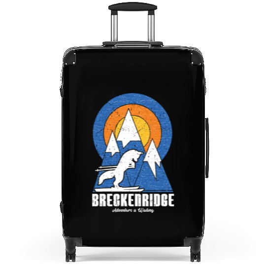 Retro Breckenridge Ski White Fox Suitcases