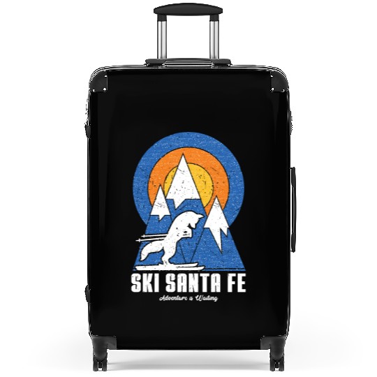 Retro Ski Santa Fe White Fox Suitcases
