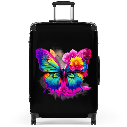 Colorful Butterfly in Flight with Vibrant Wings Suitcases