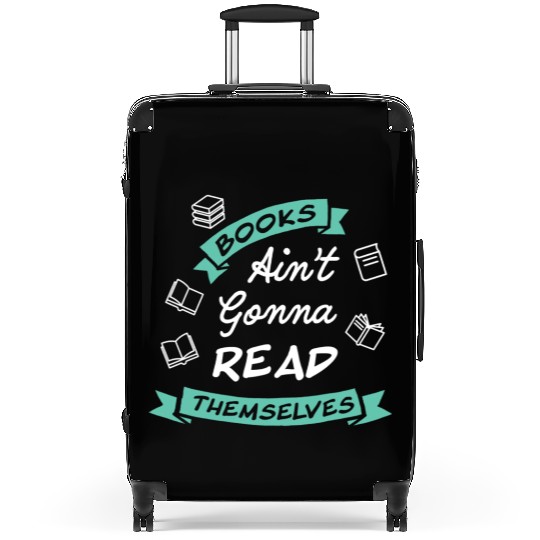 Funny Reading Teacher Bookworm Suitcases