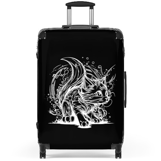 Cute Little Space Cat In Splash Style Suitcases