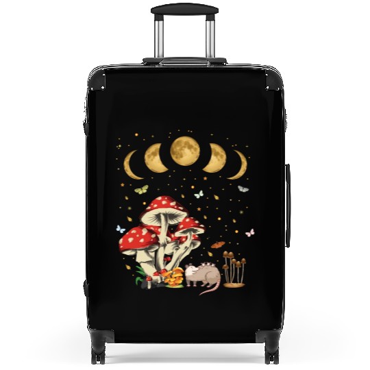 Possum Opossum Lover Owner Goblincore Mushroom Suitcases