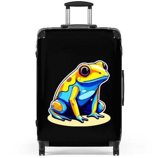 Golden Poison Frog Illustration Suitcases