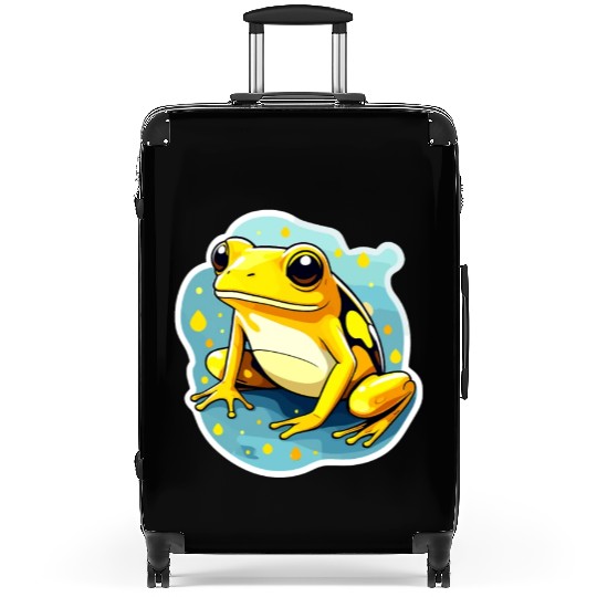 Golden Poison Frog Illustration Suitcases