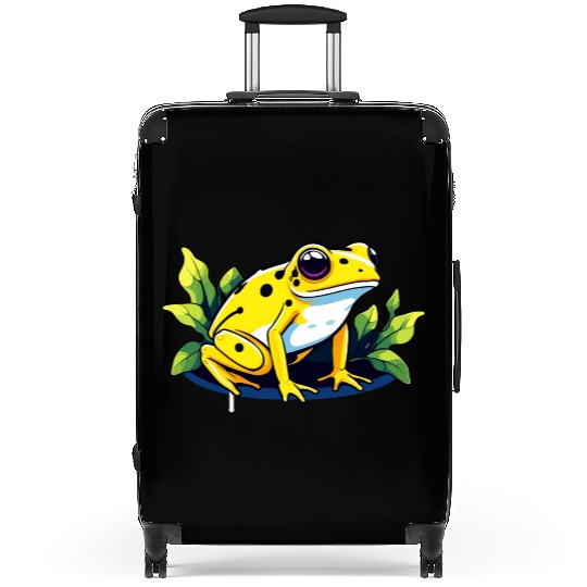 Golden Poison Frog Illustration Suitcases