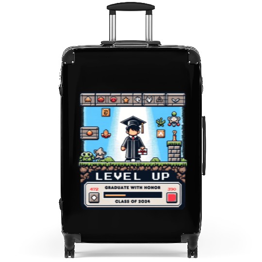 Pixel Perfect Grad: Level Up - Class of 2024 Suitcases