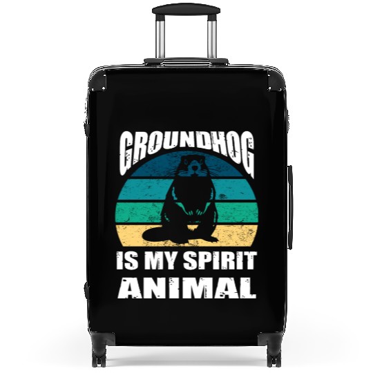 groundhog is my Spirit Animal Suitcases
