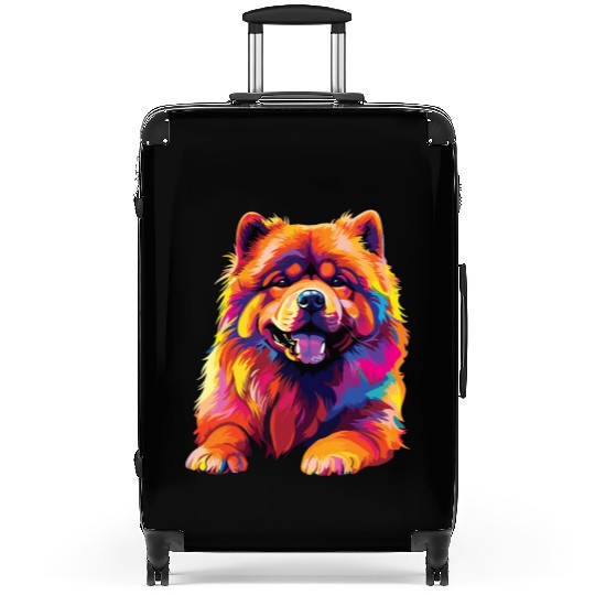 Watercolor Colorful Chow Chow Suitcases
