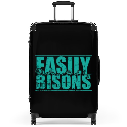 Easily Distracted by Bisons Animal Suitcases
