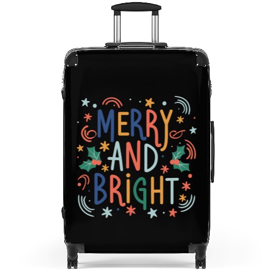 Merry and Bright Colorful Pastel Christmas Design Suitcases