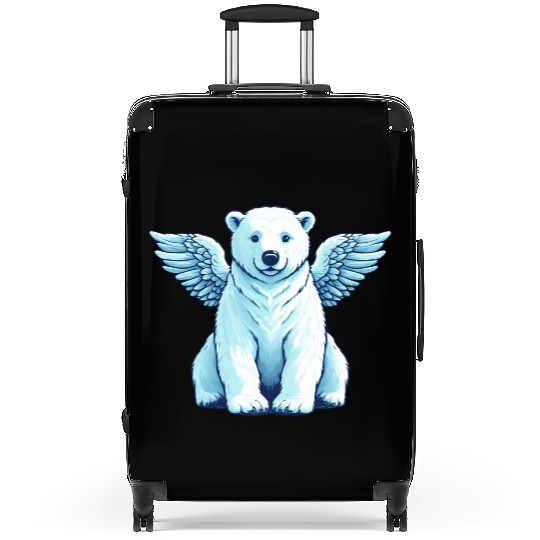 Bear Polar Bear Angel Wings Suitcases