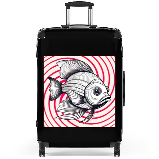 red striped fish Suitcases