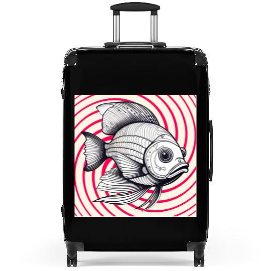 red striped fish Suitcases