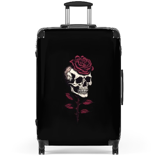 Skull Rose Aesthetic skeleton Grunge gift Suitcases