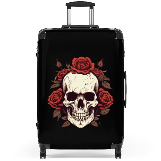 Skull rose aesthetic grunge roses goth gift Suitcases