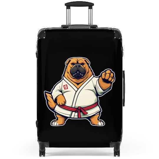 karate dog Suitcases