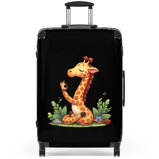 Giraffe yoga practitioner Suitcases