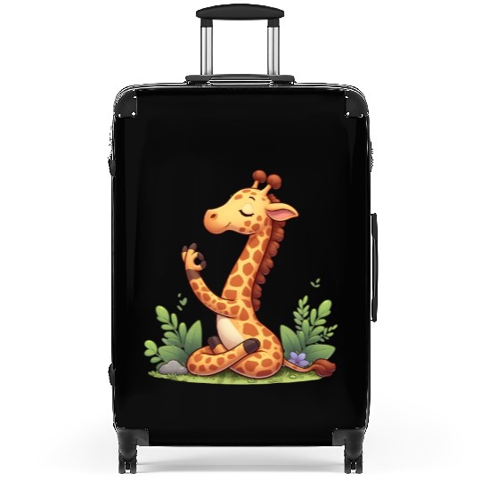 Giraffe yoga practitioner Suitcases