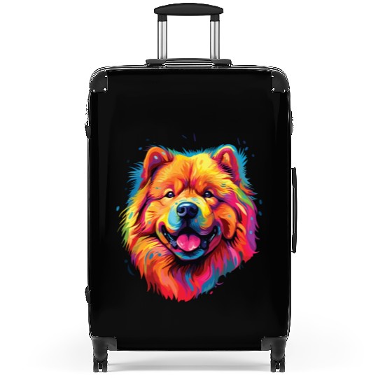 Watercolor Colorful Chow Chow Suitcases