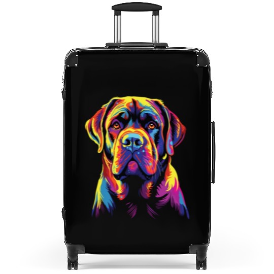Watercolor Colorful Mastiff Suitcases