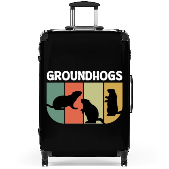 Groundhogs Retro Vintage Happy Groundhog Day Suitcases