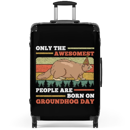Awesomest People Groundhog Day Retro Vintage Suitcases