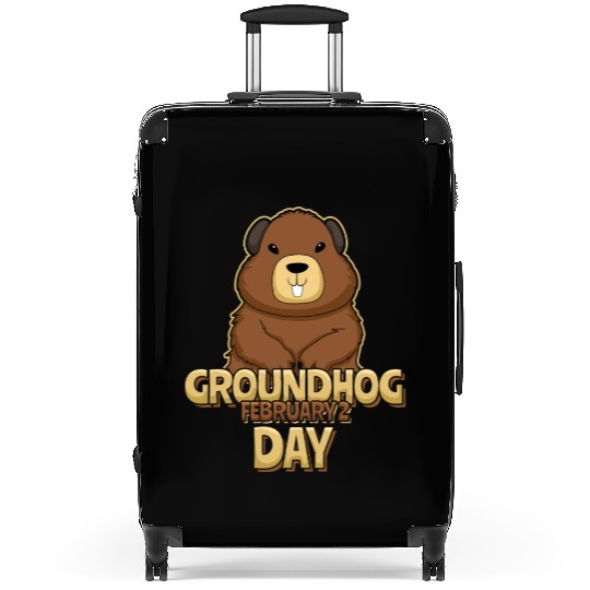 Groundhog Day Day February 2 Cute Kawaii Suitcases